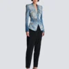 1-button belted denim jacket 1-button belted denim jacket