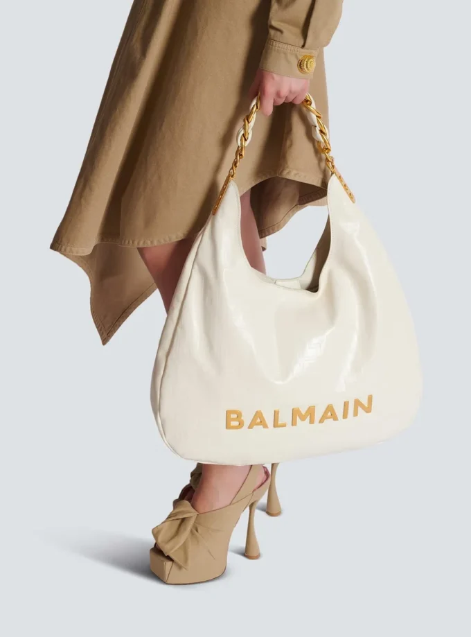 1945 Soft Hobo bag in embossed crinkled calfskin with a PB Labyrinth monogram 1945 Soft Hobo bag in embossed crinkled calfskin with a PB Labyrinth monogram