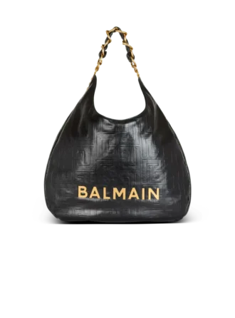 1945 Soft Hobo crinkled leather tote bag with monogram