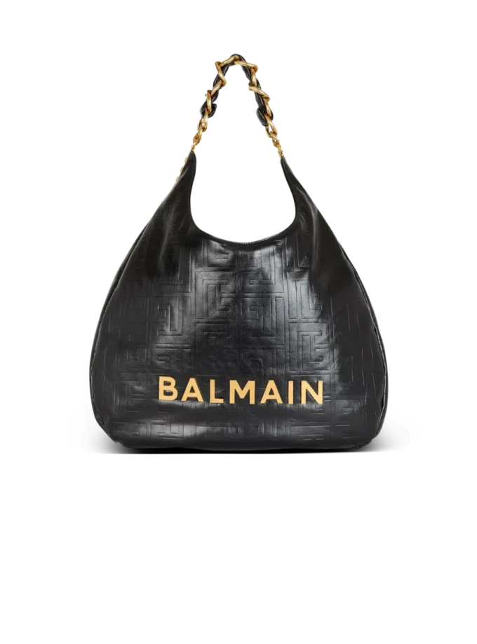 1945 Soft Hobo crinkled leather tote bag with monogram 1945 Soft Hobo crinkled leather tote bag with monogram