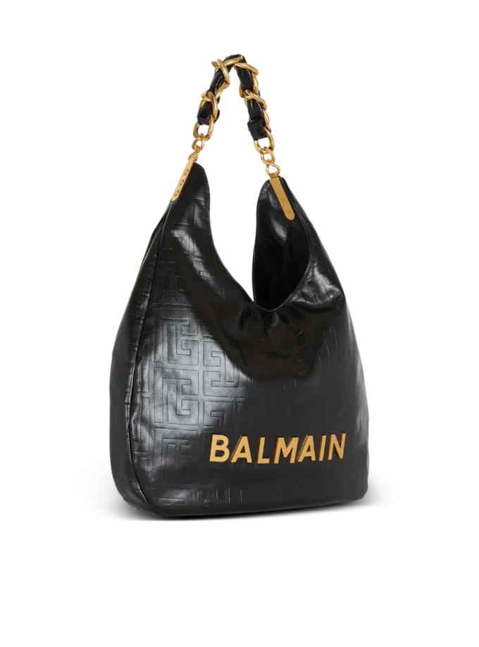 1945 Soft Hobo crinkled leather tote bag with monogram 1945 Soft Hobo crinkled leather tote bag with monogram
