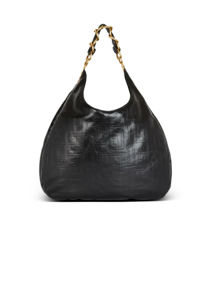 1945 Soft Hobo crinkled leather tote bag with monogram 1945 Soft Hobo crinkled leather tote bag with monogram