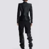 6-buttons jacket in crocodile jacquard