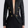 6-buttons jacket in crocodile jacquard