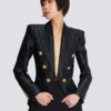 6-buttons jacket in crocodile jacquard