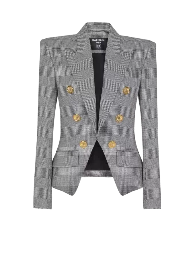 6-buttons jacket in Prince of Wales jacquard 6-buttons jacket in Prince of Wales jacquard