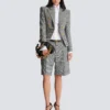6-buttons jacket in Prince of Wales jacquard 6-buttons jacket in Prince of Wales jacquard