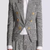 6-buttons jacket in Prince of Wales jacquard 6-buttons jacket in Prince of Wales jacquard