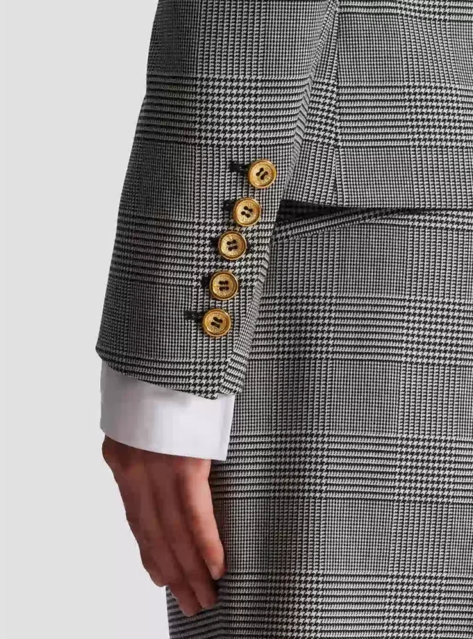 6-buttons jacket in Prince of Wales jacquard 6-buttons jacket in Prince of Wales jacquard