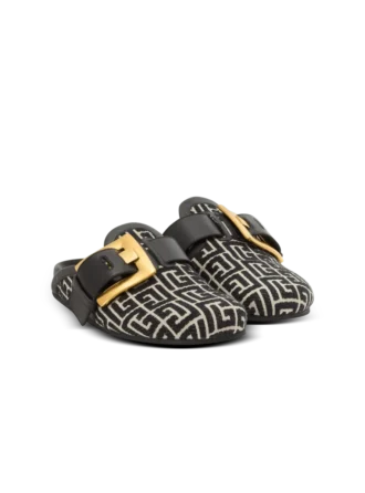 Anthem mules in jacquard canvas with PB monogram Anthem mules in jacquard canvas with PB monogram