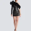 Asymmetric leather bodycon dress with chains Asymmetric leather bodycon dress with chains