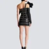Asymmetric leather bodycon dress with chains Asymmetric leather bodycon dress with chains