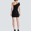 Asymmetrical dress in shiny rolled knit Asymmetrical dress in shiny rolled knit