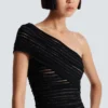 Asymmetrical dress in shiny rolled knit Asymmetrical dress in shiny rolled knit