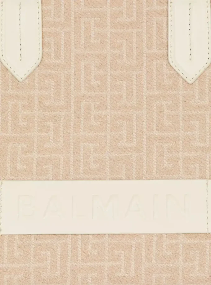 B-Army 36 monogrammed canvas jacquard and leather tote bag B-Army 36 monogrammed canvas jacquard and leather tote bag