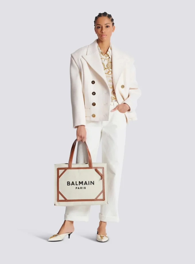 B-Army 42 canvas tote bag with leather details B-Army 42 canvas tote bag with leather details