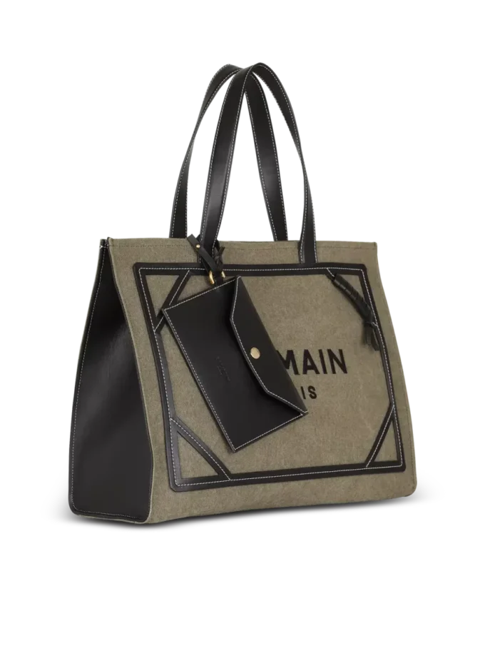 B-Army 42 canvas tote bag with leather details B-Army 42 canvas tote bag with leather details