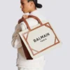 B-Army 42 canvas tote bag with leather details B-Army 42 canvas tote bag with leather details