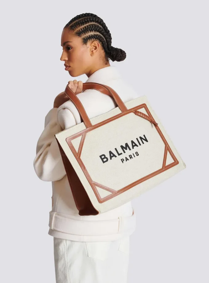 B-Army 42 canvas tote bag with leather details B-Army 42 canvas tote bag with leather details