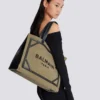B-Army 42 canvas tote bag with leather details B-Army 42 canvas tote bag with leather details