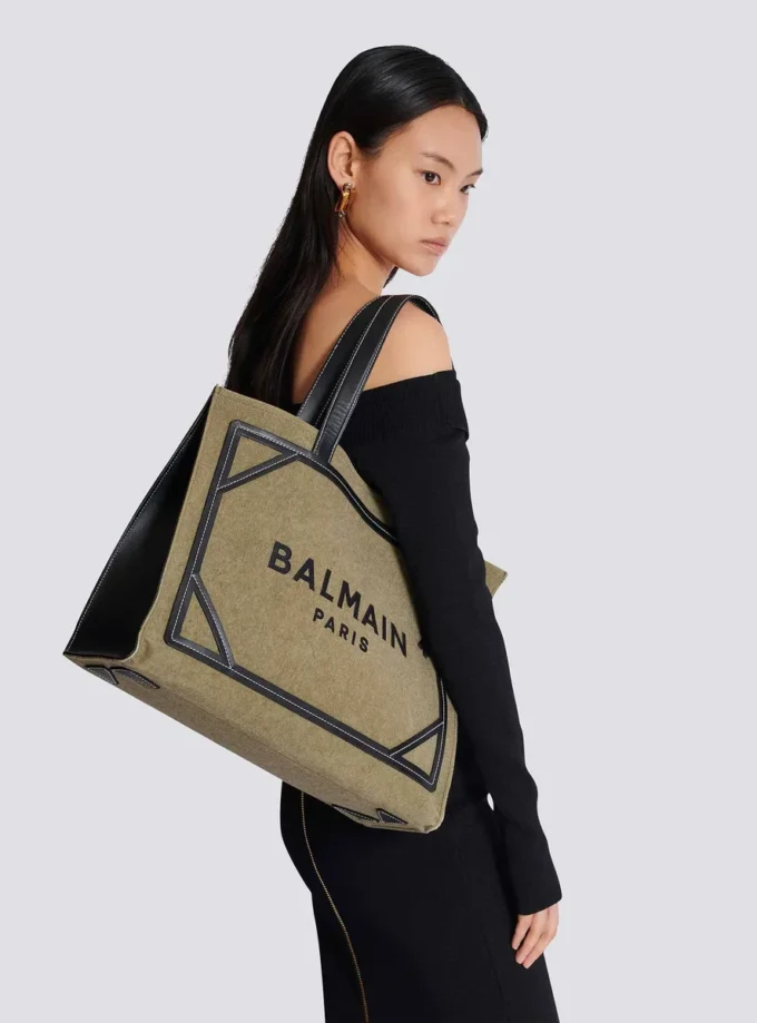 B-Army 42 canvas tote bag with leather details B-Army 42 canvas tote bag with leather details