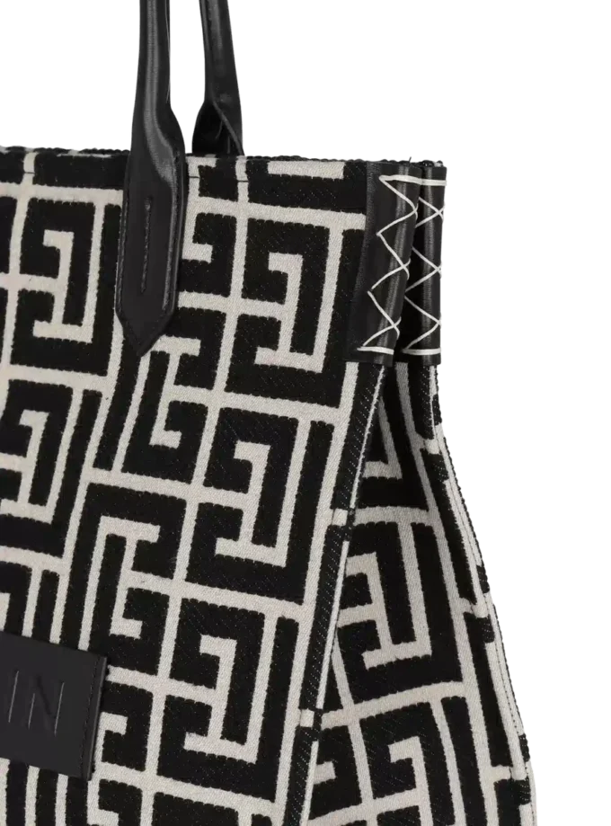 B-Army 42 monogram jacquard and leather Tote bag B-Army 42 monogram jacquard and leather Tote bag