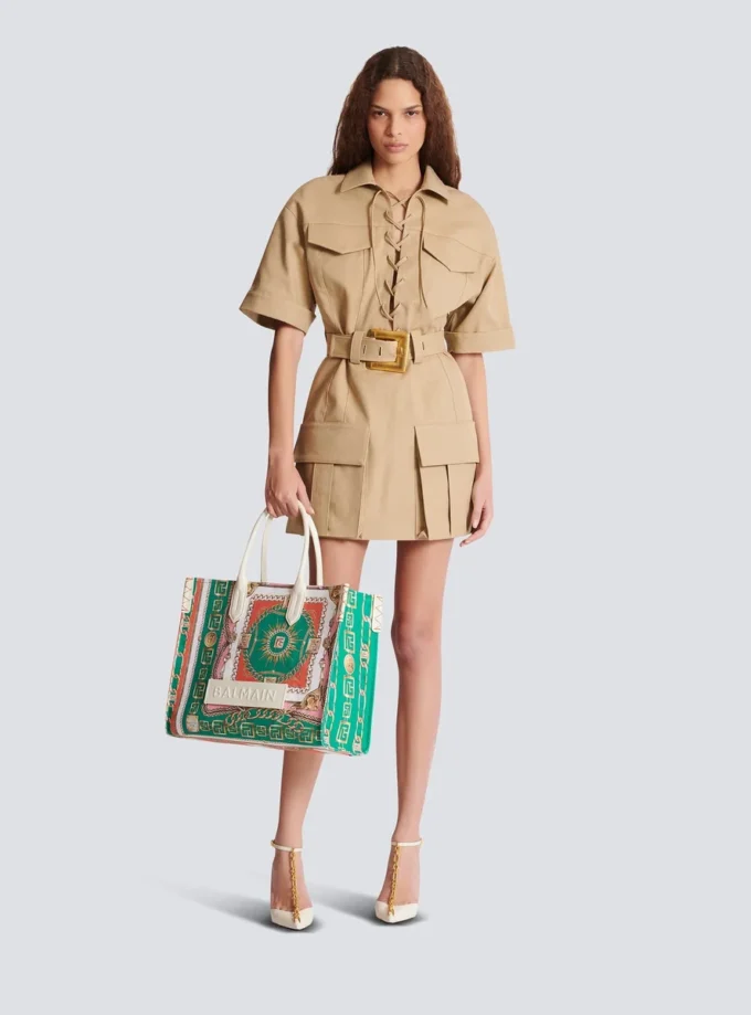 B-Army Medium tote bag in printed canvas B-Army Medium tote bag in printed canvas