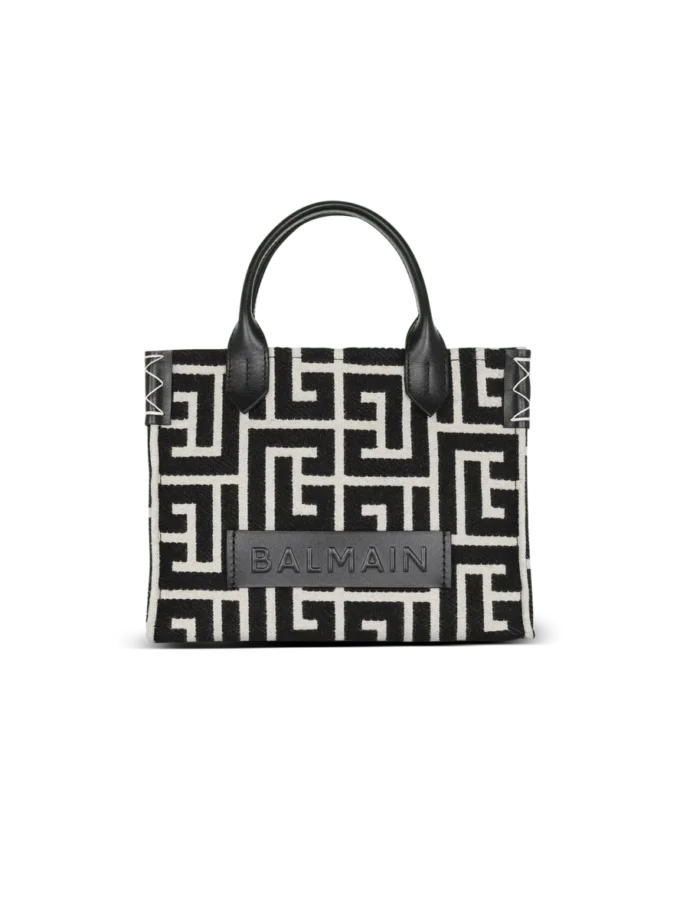 B-Army monogrammed jacquard and leather tote bag B-Army monogrammed jacquard and leather tote bag