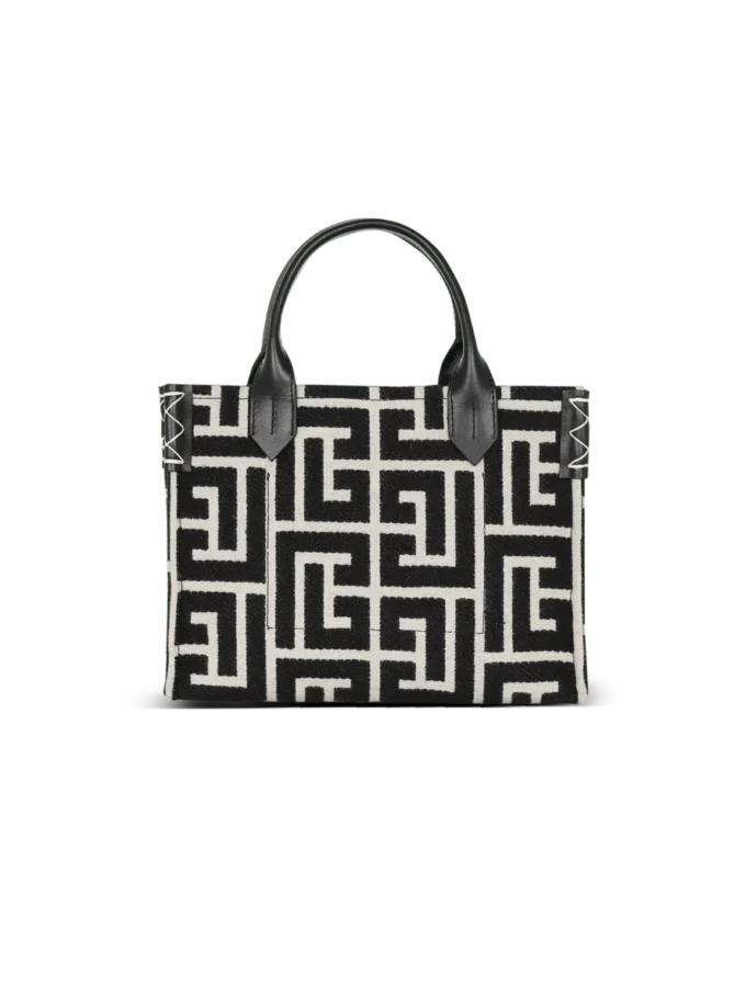 B-Army monogrammed jacquard and leather tote bag B-Army monogrammed jacquard and leather tote bag