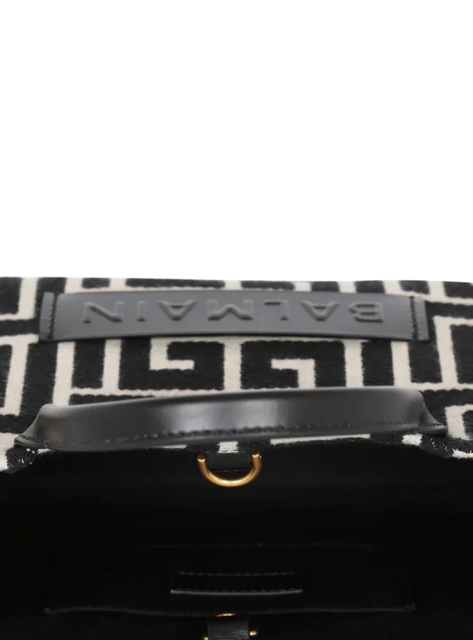 B-Army monogrammed jacquard and leather tote bag B-Army monogrammed jacquard and leather tote bag