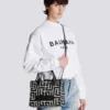 B-Army monogrammed jacquard and leather tote bag B-Army monogrammed jacquard and leather tote bag