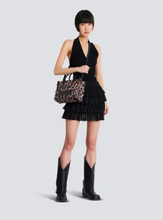 B-Army Small leopard print canvas tote bag
