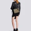 B-Army small tote bag in canvas and leather