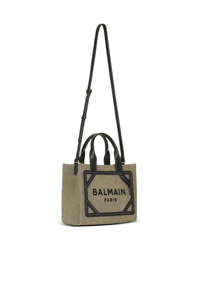 B-Army small tote bag in canvas and leather