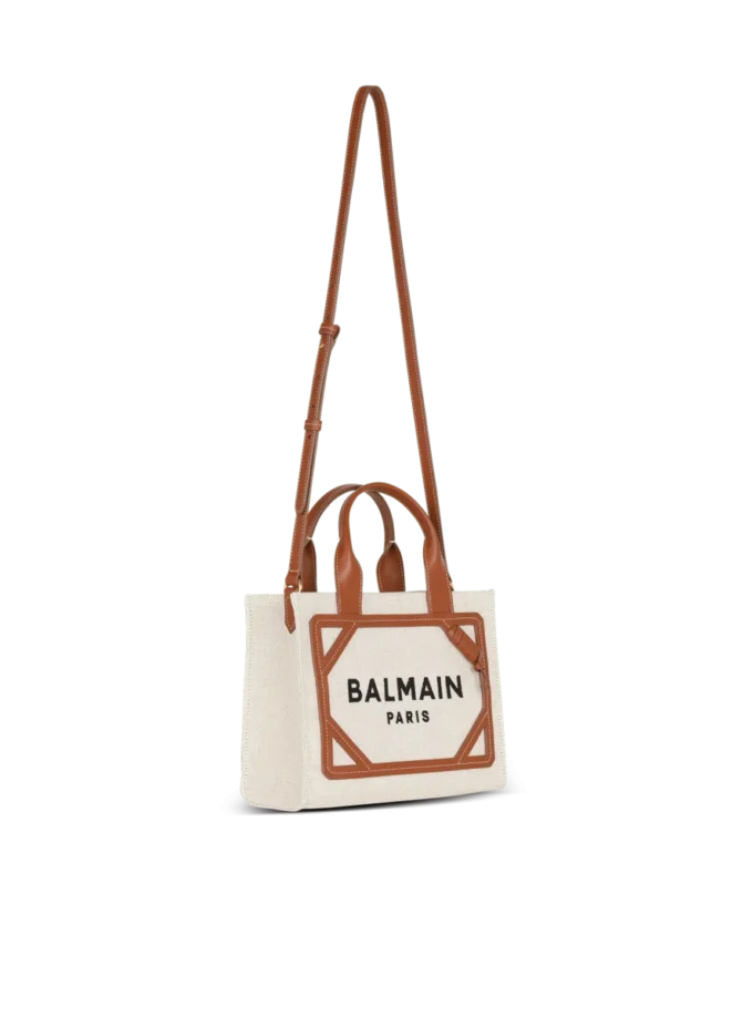 B-Army small tote bag in canvas and leather