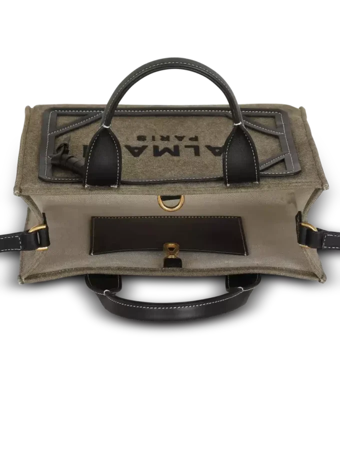 B-Army small tote bag in canvas and leather