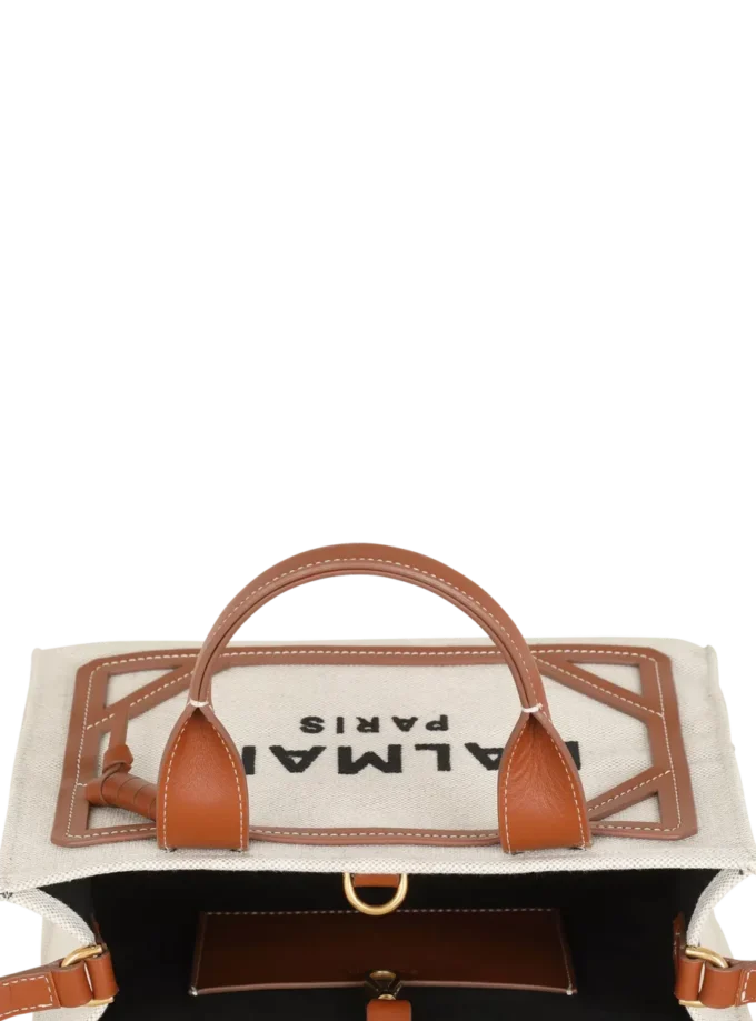 B-Army small tote bag in canvas and leather