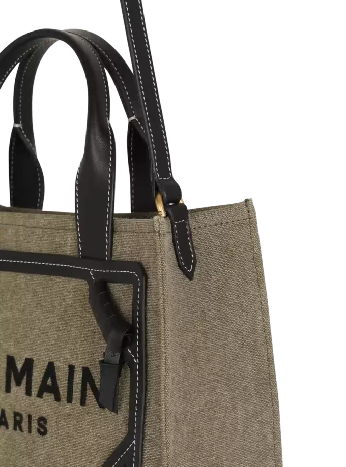 B-Army small tote bag in canvas and leather