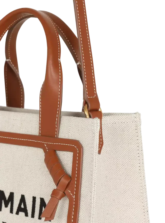 B-Army small tote bag in canvas and leather