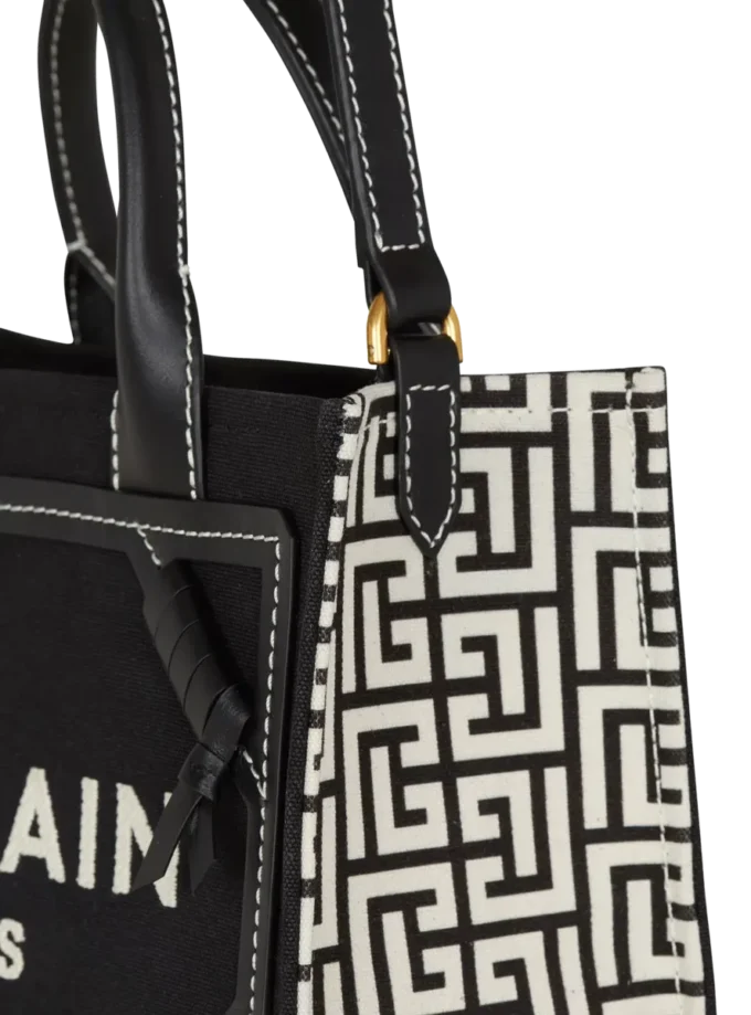 B-Army tote bag in monogrammed canvas and leather