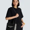 B-Army tote bag in monogrammed canvas and leather