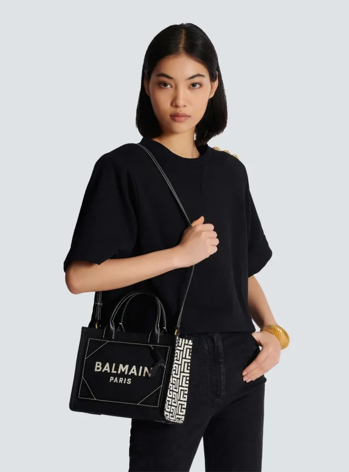 B-Army tote bag in monogrammed canvas and leather