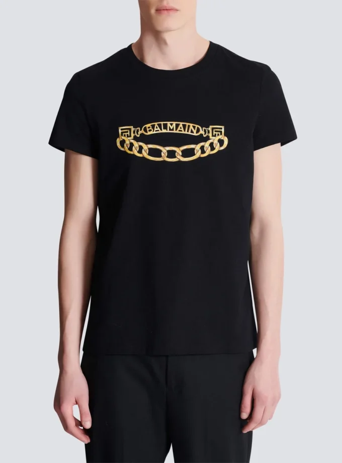 Balmain Chaînes Logo printed T-shirt