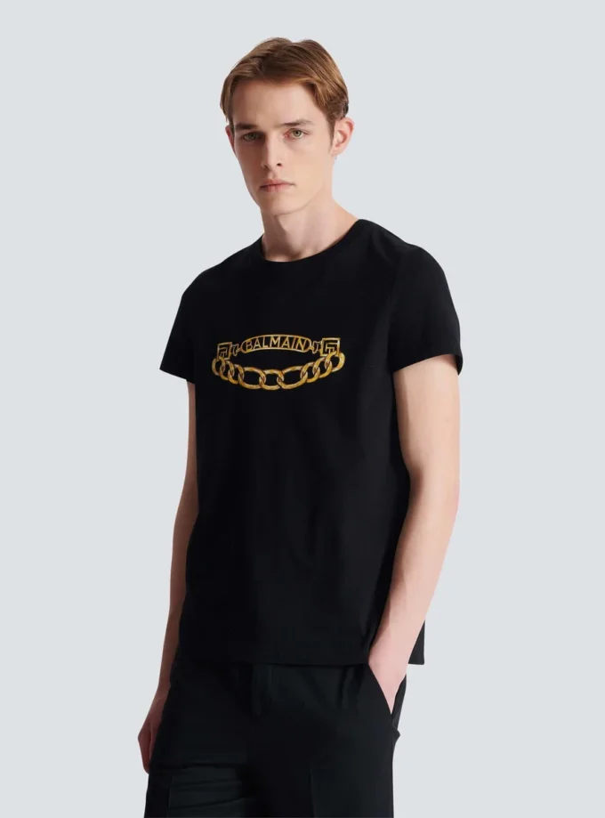 Balmain Chaînes Logo printed T-shirt
