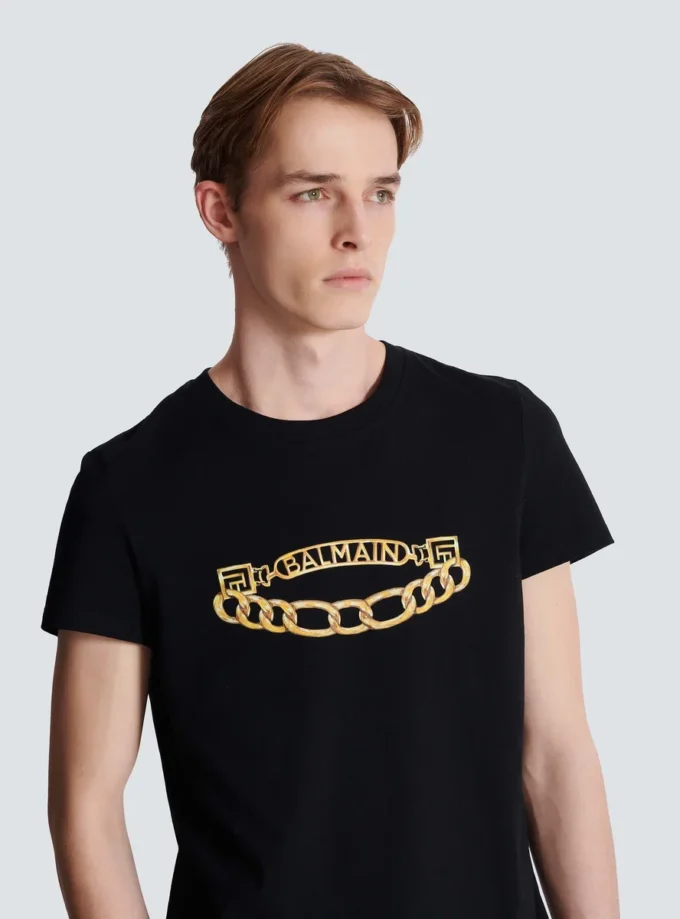 Balmain Chaînes Logo printed T-shirt