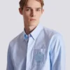 Balmain Écusson embroidered cotton shirt