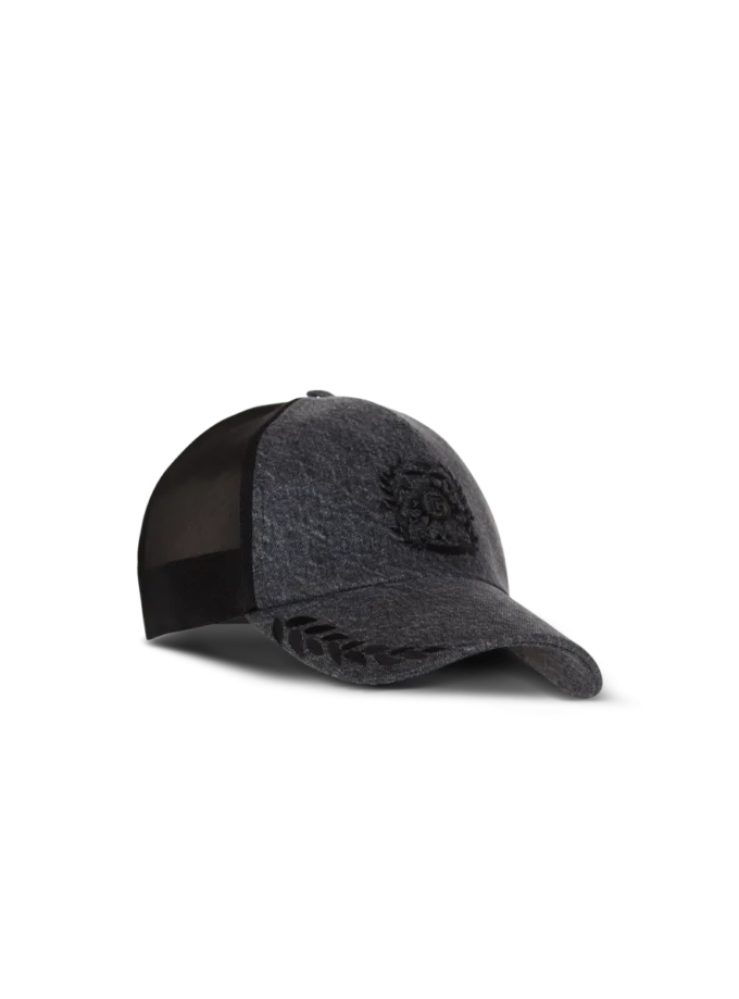 Balmain Écusson embroidered denim cap Balmain Écusson embroidered denim cap