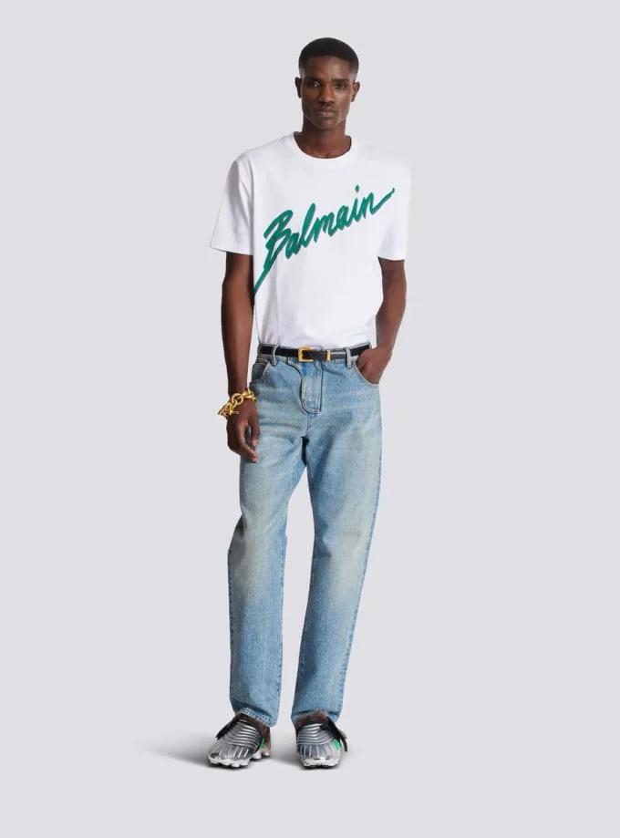 Balmain Lettre flocked T-shirt Balmain Lettre flocked T-shirt