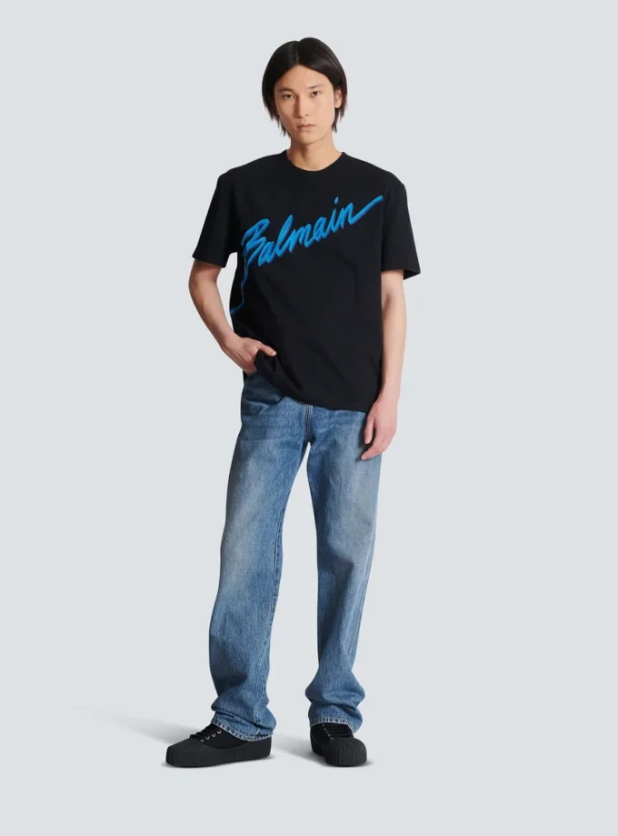 Balmain Lettre flocked T-shirt Balmain Lettre flocked T-shirt