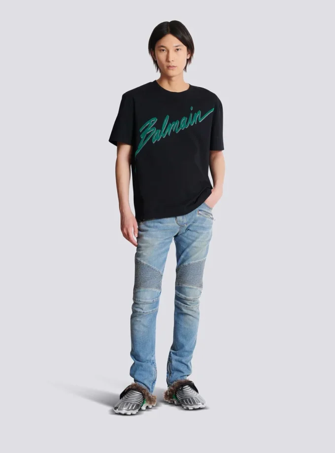Balmain Lettre flocked T-shirt Balmain Lettre flocked T-shirt